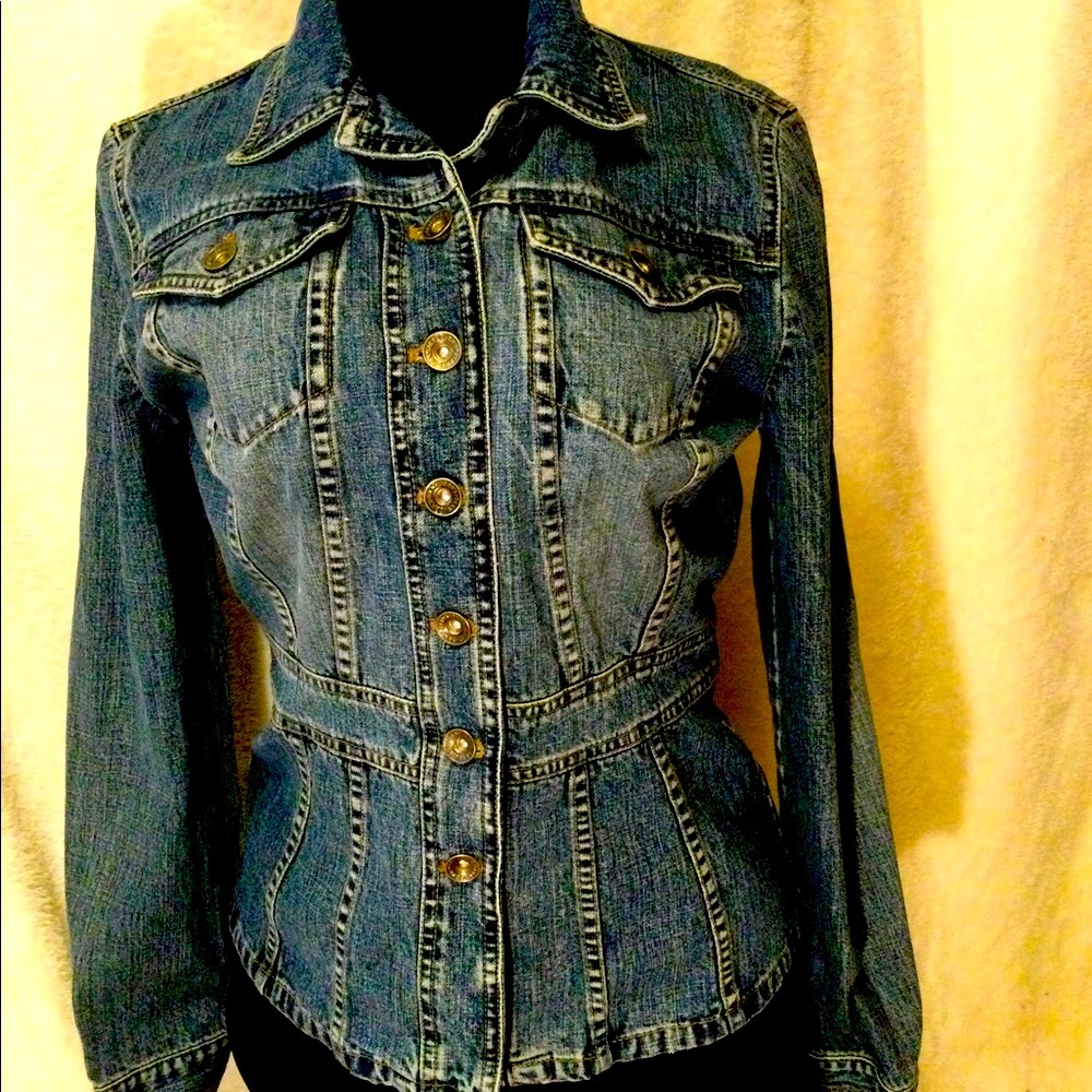 DKNY STONE WASHED JEAN JACKET -RARE💜RETRO 1980’S-
